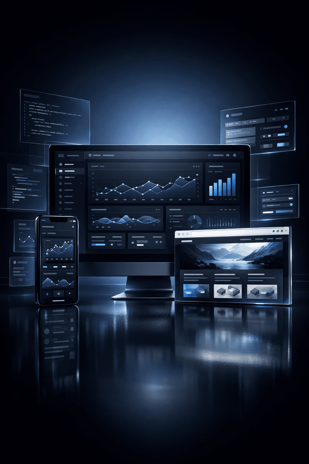 Premium website and app dashboard hero visual